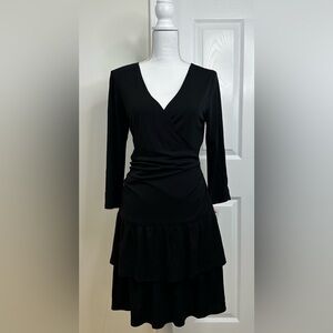 BLACK ABS by Allen Schwartz Tiered 3/4 Sleeve Dress size L